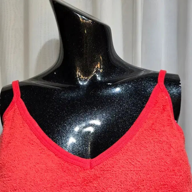 [BUNJANG] Red Towel Crop Bra Top / 캡내장 레드 타월  크롭 브라탑