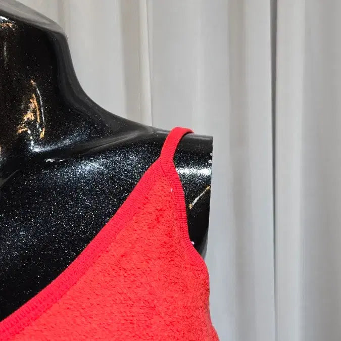 [BUNJANG] Red Towel Crop Bra Top / 캡내장 레드 타월  크롭 브라탑