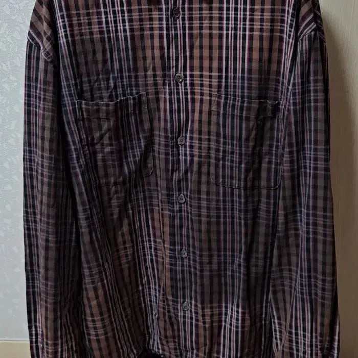 [BUNJANG] Solid Homme Red Dye Check Shirt / 솔리드옴므 레드 다잉 체크셔츠 (52사이즈)