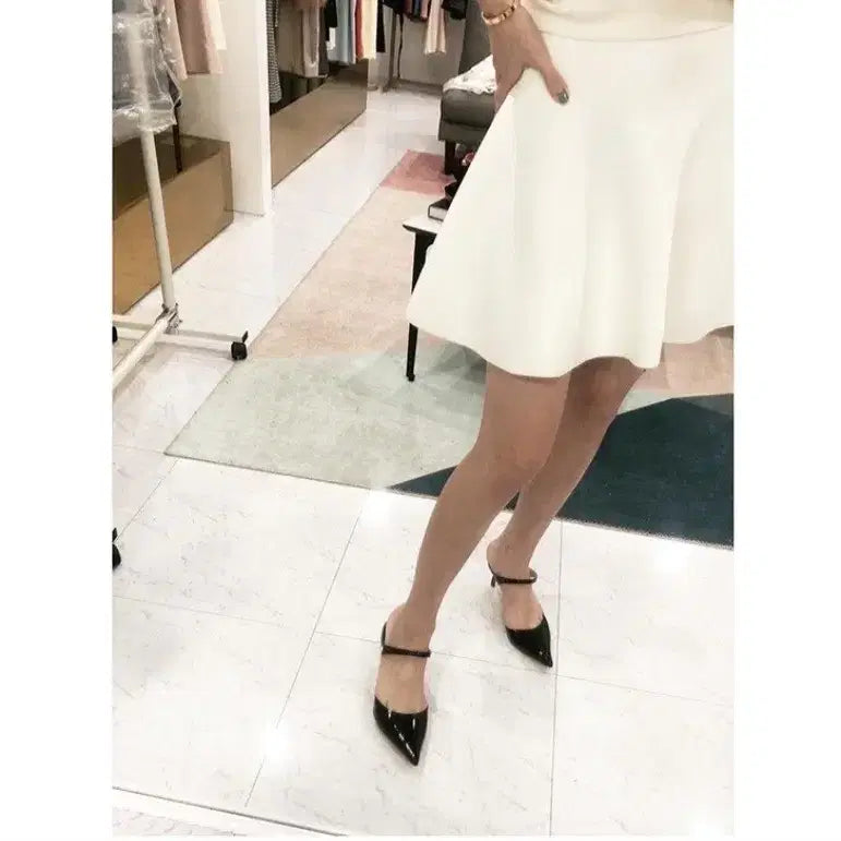[BUNJANG] Blanchet Essential Knit Skirt Ivory (M) / 블랑쇼 에센셜 니트 스커트 숏 m 아이보리