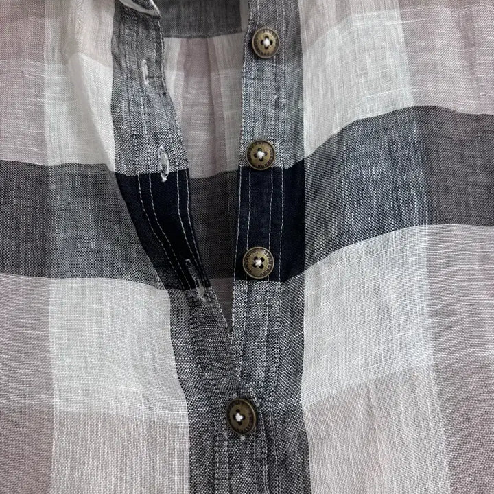 [BUNJANG] Burberry Check Linen Shirt M / 버버리 체크 리넨 셔츠 M