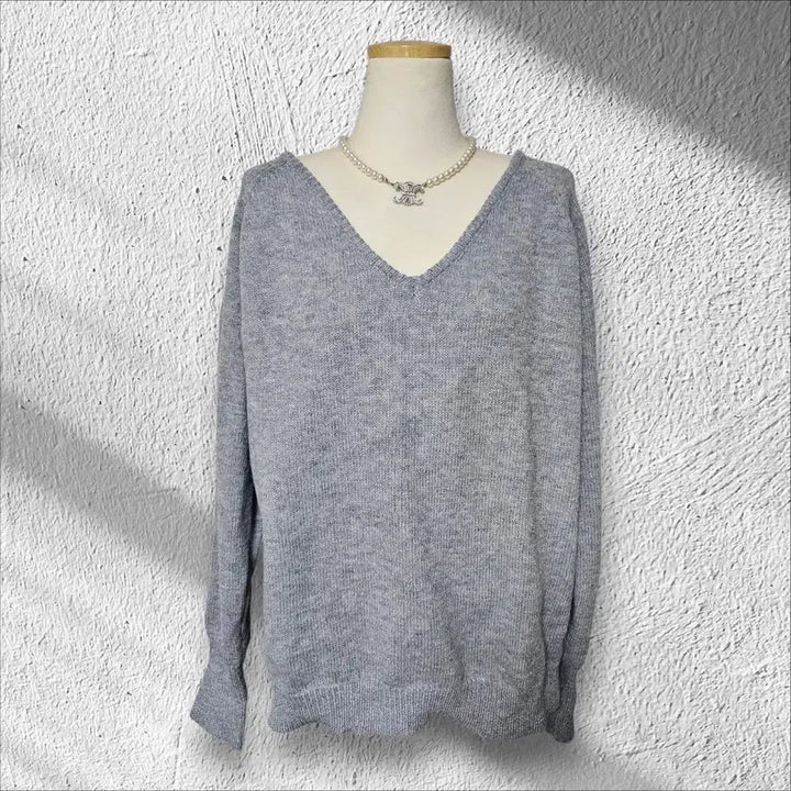 [BUNJANG] V-Neck Knit Sweater / (새제품)  브이넥 니트 빅사이즈.루즈핏.오버핏
