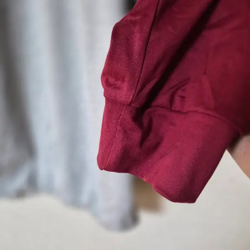 [BUNJANG] Color Block Long Sleeve T-Shirt / 회색/와인색 롱슬리브 티셔츠