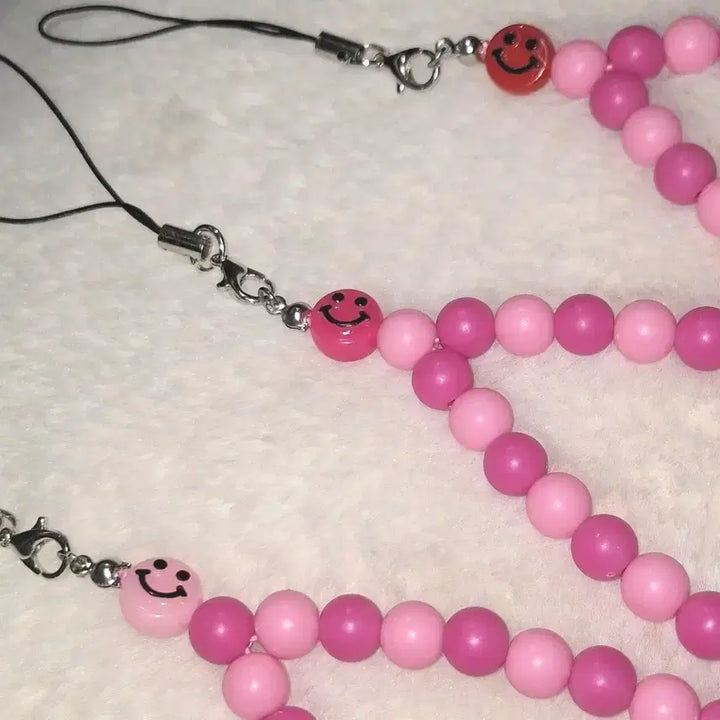[BUNJANG] Beaded Phone Charm Strap / 키치 휴대폰 비즈 구슬 키링 스트랩