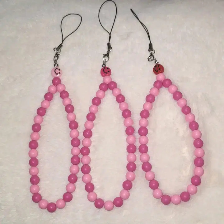 [BUNJANG] Beaded Phone Charm Strap / 키치 휴대폰 비즈 구슬 키링 스트랩