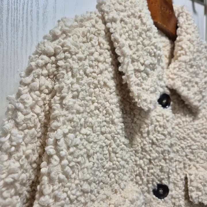 [BUNJANG] Vintage Ivory Faux Shearling Jacket / (세일)(새상품)빈티지 아이보리 뽀글이 양털 자켓.새상품