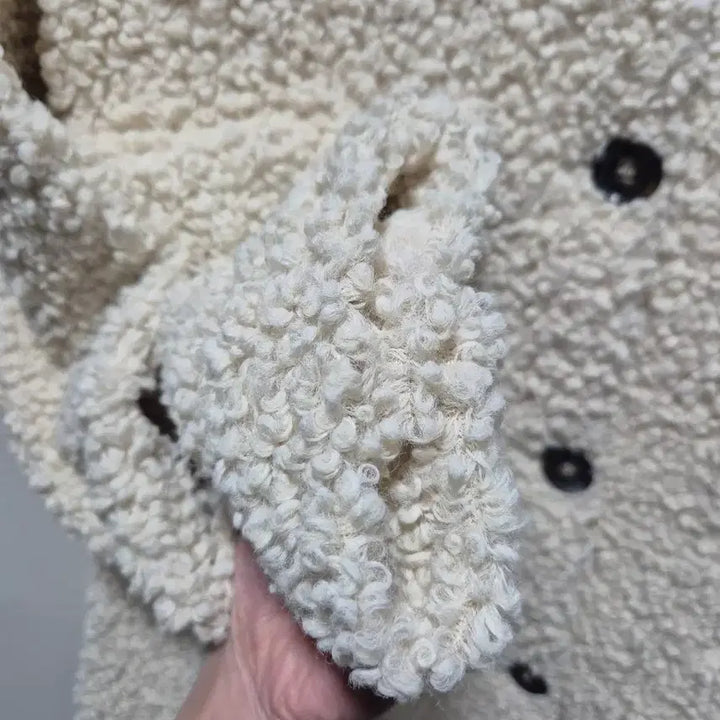 [BUNJANG] Vintage Ivory Faux Shearling Jacket / (세일)(새상품)빈티지 아이보리 뽀글이 양털 자켓.새상품