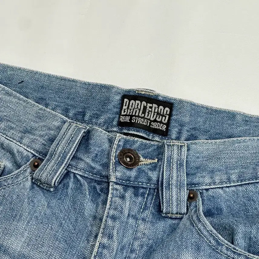 [BUNJANG] Y2K Tattoo Print Denim Shorts / 일본빈티지 Y2K 타투 펑크 프린팅 5부 데님 보헤미안 연청 반바지