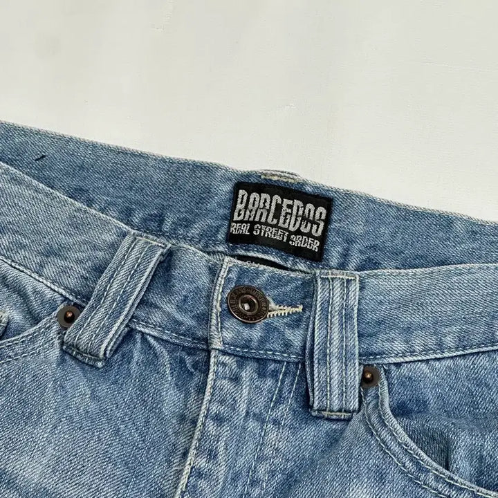 [BUNJANG] Y2K Tattoo Print Denim Shorts / 일본빈티지 Y2K 타투 펑크 프린팅 5부 데님 보헤미안 연청 반바지