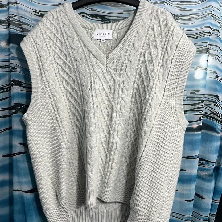 [BUNJANG] Solid Homme Cable Knit Vest / 솔리드옴므 케이블 니트 베스트 50
