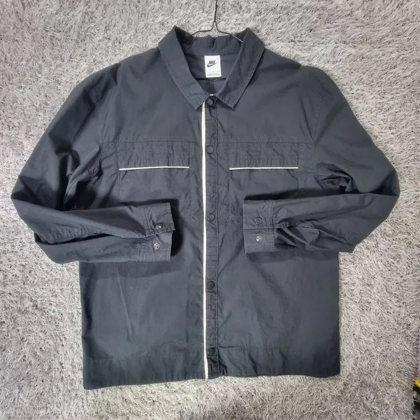 [BUNJANG] Nike Essential Woven Work Shirt Jacket Black / 나이키 워크 셔츠 에센셜 우븐 워크 셔츠 자켓 블랙 L