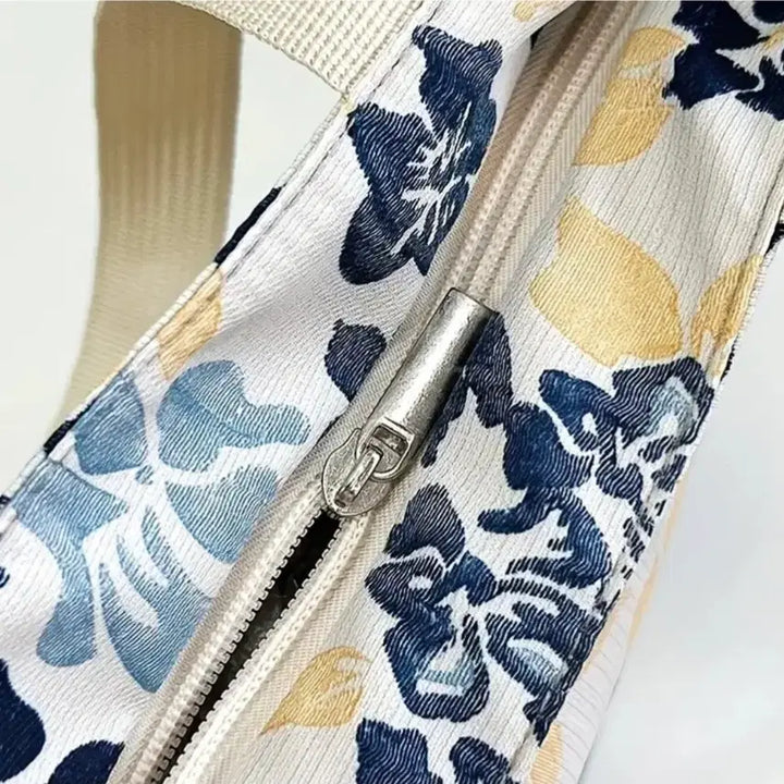 [BUNJANG] Floral Pattern Tote Bag / 플라워 패턴 에코백 / 블루숄더백(새상품)