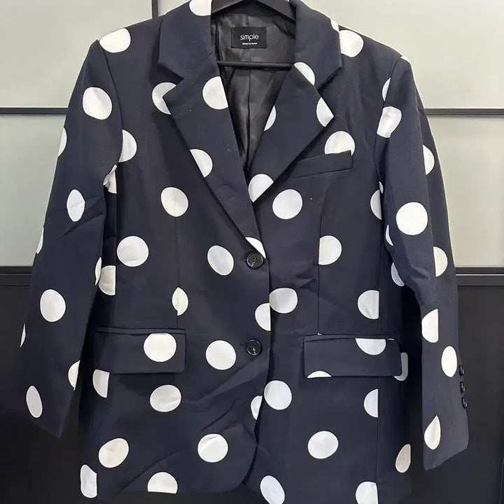[BUNJANG] Loose Fit Dot Pattern Jacket / 새상품/ 어깨패드 루즈핏 도트 자켓