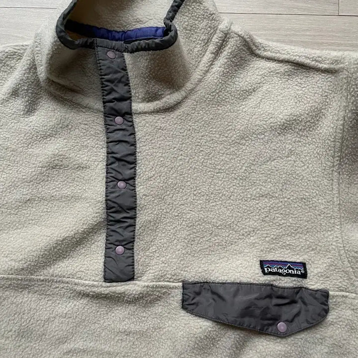 [BUNJANG] Patagonia Oatmeal Gray Purple Fleece Jacket / 90s 파타고니아 오트밀 그레이 퍼플 rare patagonia