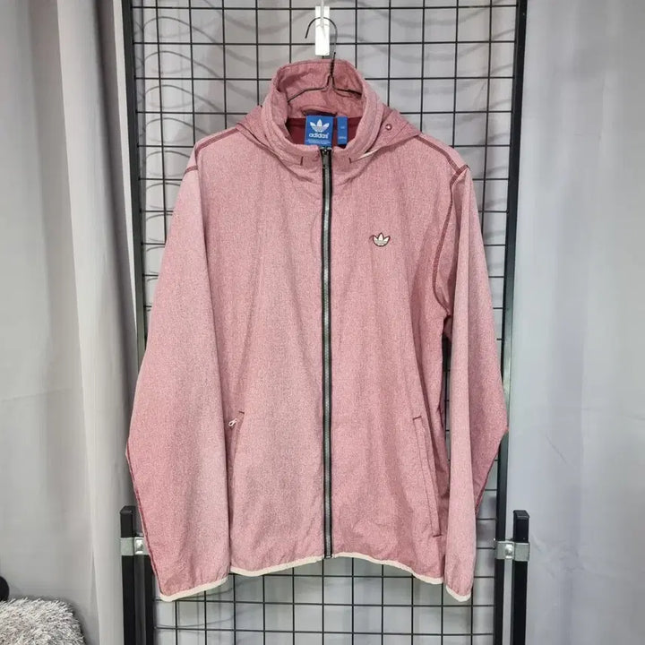 [BUNJANG] Adidas PB Woven Hooded Jacket Pink / 아디다스 바람막이 윈드브레이커 PB 우븐 후드 자켓 핑크 100