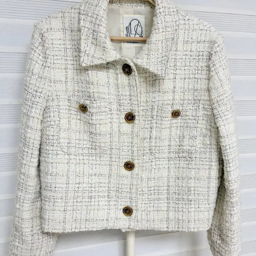 [BUNJANG] LeShop Ivory Tweed Jacket / ((4/23 오후부터 배송가능))  할인)르샵 아이보리 트위드 자켓 숏자