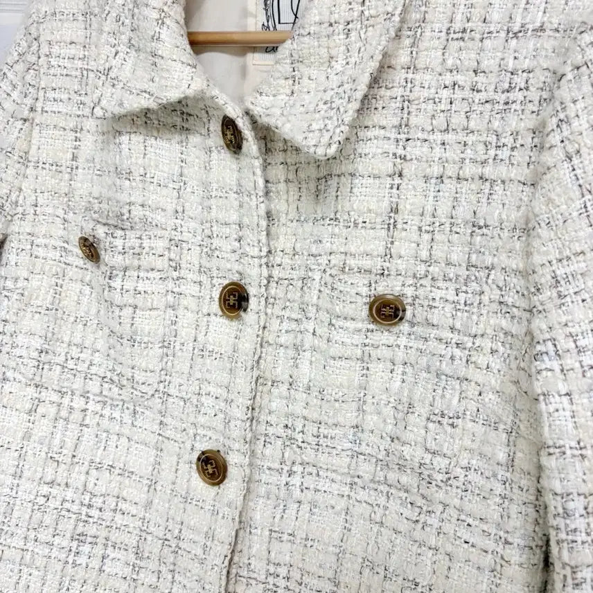[BUNJANG] LeShop Ivory Tweed Jacket / ((4/23 오후부터 배송가능))  할인)르샵 아이보리 트위드 자켓 숏자