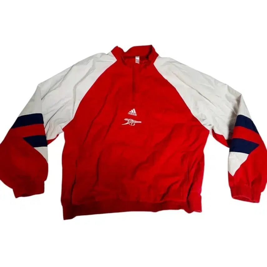 [BUNJANG] Adidas Arsenal Icon Top Scarlet Half-Zip Anorak / [초희귀/블록코어]아디다스 아스널아이콘탑 스칼렛 반집업 아노락HT7152