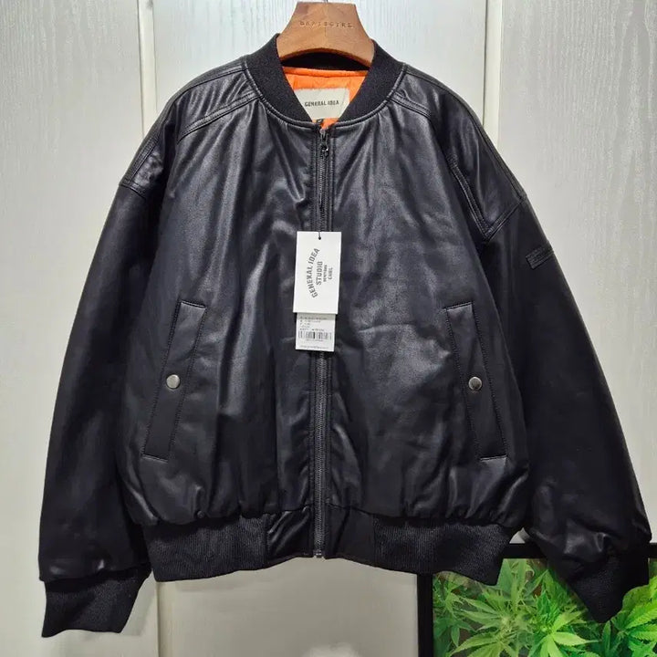 [BUNJANG] General Idea Quilted Leather Blouson Jacket - Black / (타임세일)(새상품)제너럴아이디어 레더 누빔 블루종 블랙