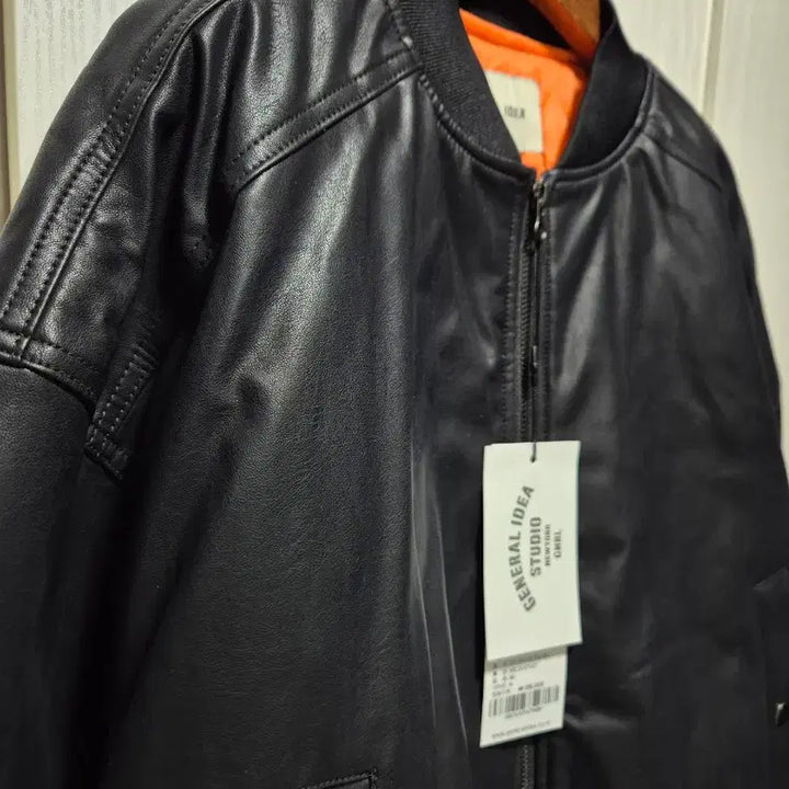 [BUNJANG] General Idea Quilted Leather Blouson Jacket - Black / (타임세일)(새상품)제너럴아이디어 레더 누빔 블루종 블랙