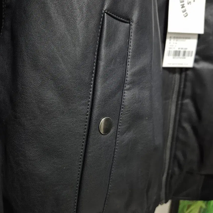 [BUNJANG] General Idea Quilted Leather Blouson Jacket - Black / (타임세일)(새상품)제너럴아이디어 레더 누빔 블루종 블랙