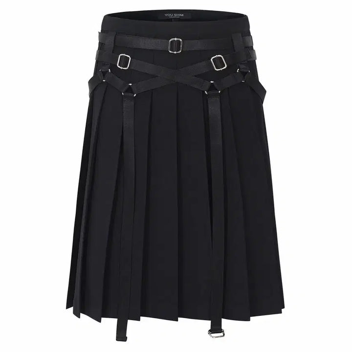 [BUNJANG] Youshim Bondage Pleated Skirt / 유심 youshim 본디지 플리츠 츠커트 스커트