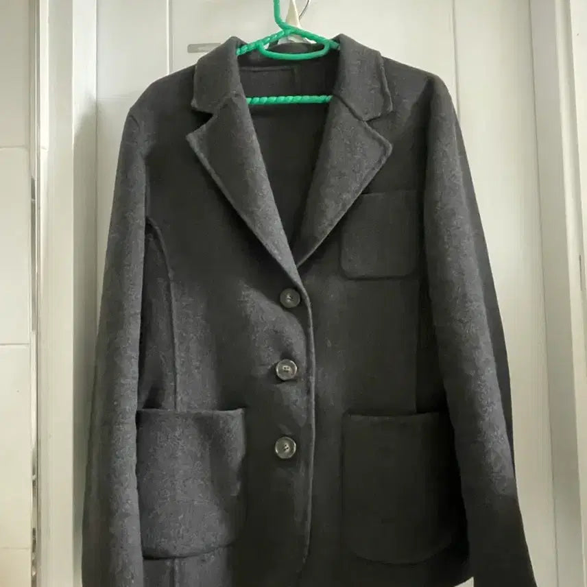 [BUNJANG] Handmade Charcoal Wool Short Coat / 핸드메이드 코트 숏코트 핸드메이드 울 자켓 챠콜 오버핏자켓