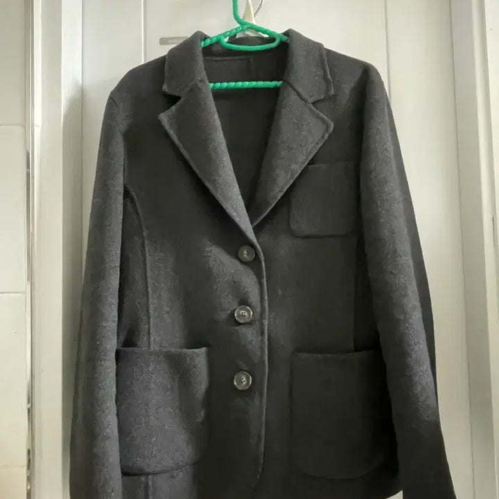 [BUNJANG] Handmade Charcoal Wool Short Coat / 핸드메이드 코트 숏코트 핸드메이드 울 자켓 챠콜 오버핏자켓