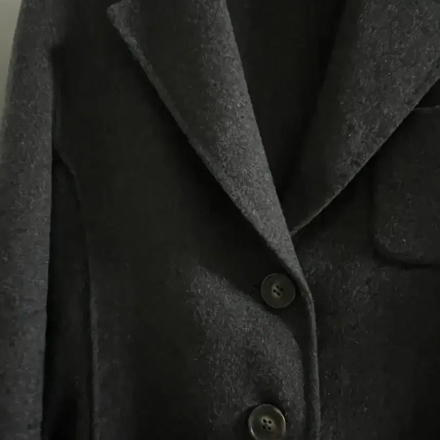 [BUNJANG] Handmade Charcoal Wool Short Coat / 핸드메이드 코트 숏코트 핸드메이드 울 자켓 챠콜 오버핏자켓