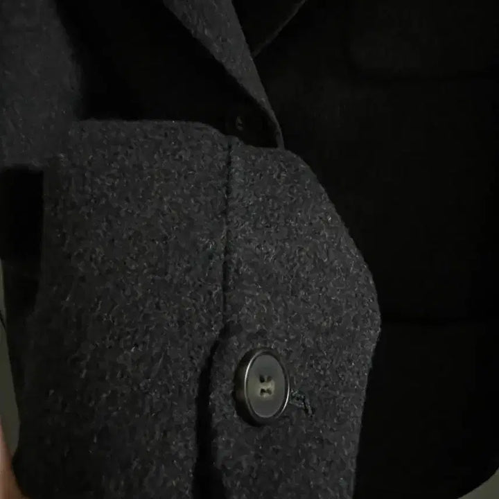 [BUNJANG] Handmade Charcoal Wool Short Coat / 핸드메이드 코트 숏코트 핸드메이드 울 자켓 챠콜 오버핏자켓