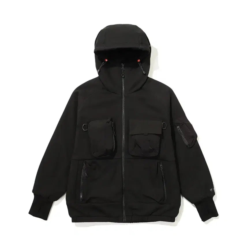 [BUNJANG] Bobcat Apparel Multi Cargo Hoodie Zip-up Black / 밥캣 어패럴Multi Cargo Hoodie Zip-up 블랙