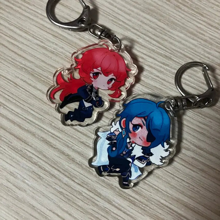 [BUNJANG] Genshin Impact Diluc and Kaeya Keyring Bundle / 원신 다이루크, 케이아 키링 일괄