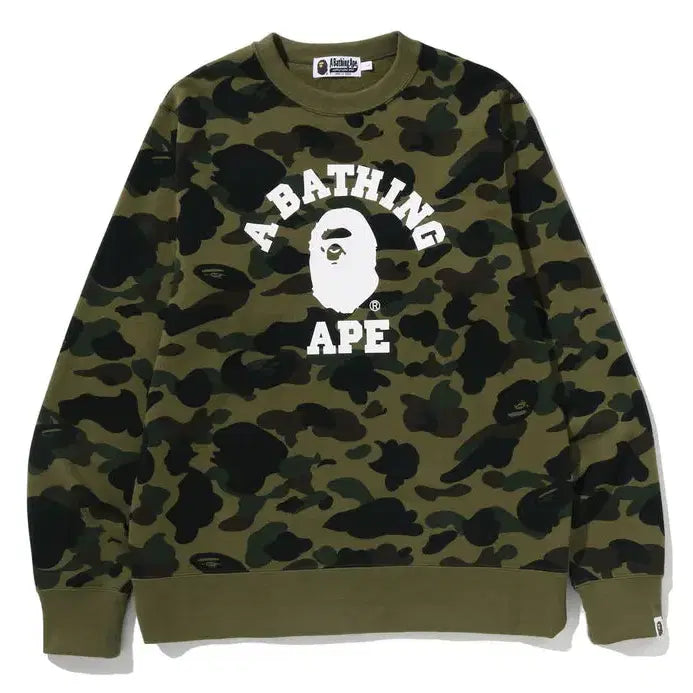 [BUNJANG] BAPE 1ST Camo College Sweatshirt / [해외] 베이프 1ST 카모 컬리지 맨투맨 26SS