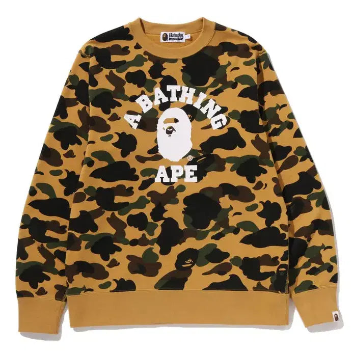[BUNJANG] BAPE 1ST Camo College Sweatshirt / [해외] 베이프 1ST 카모 컬리지 맨투맨 26SS