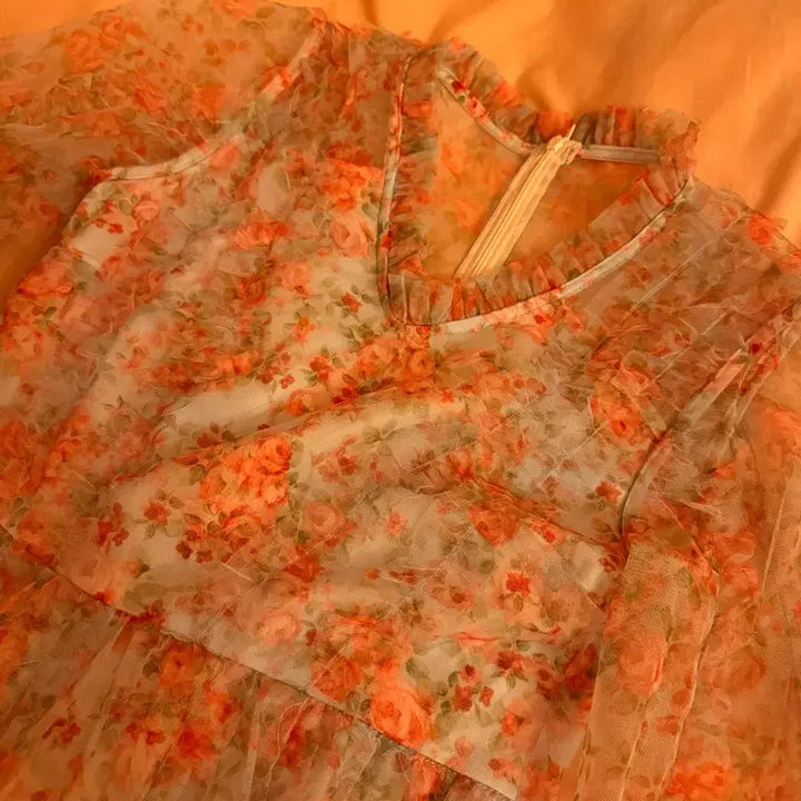 [BUNJANG] Floral Chiffon Long Dress / 플라워 쉬폰 롱 원피스