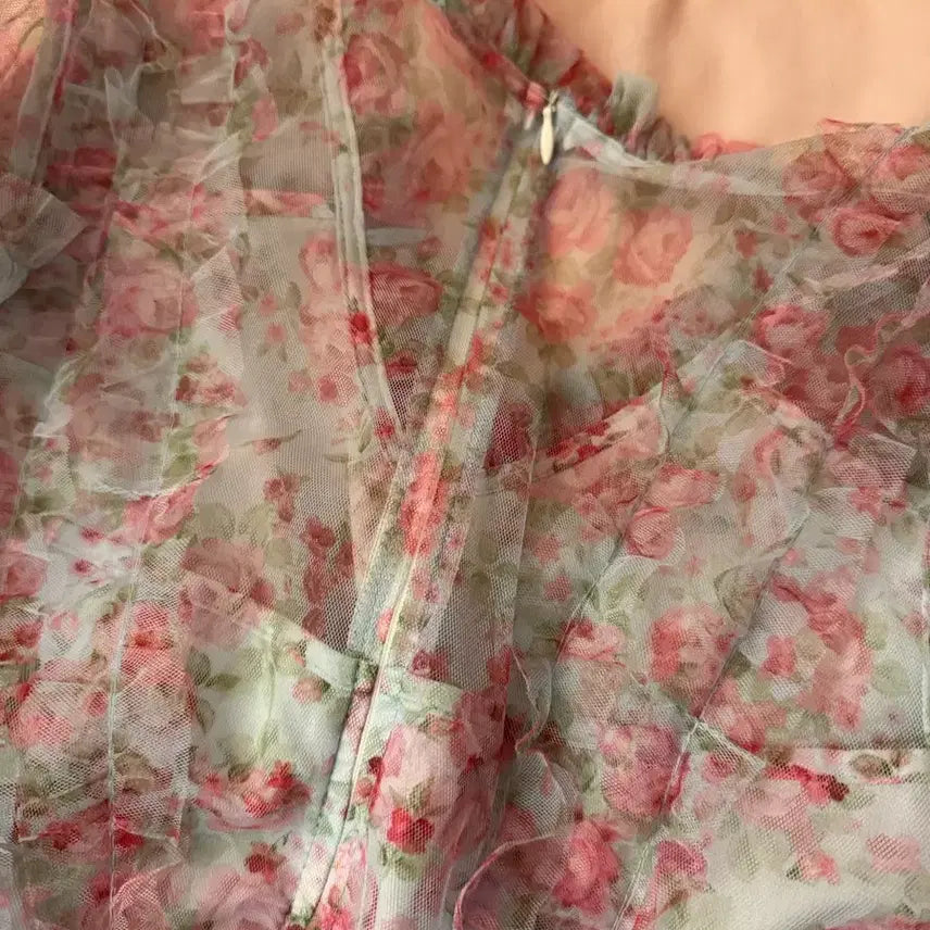 [BUNJANG] Floral Chiffon Long Dress / 플라워 쉬폰 롱 원피스