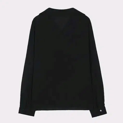[BUNJANG] MIXXO V-Neck Collar Blouse - Black (Size S) / 미쏘 프런트 V 넥 카라 블라우스 블랙 S