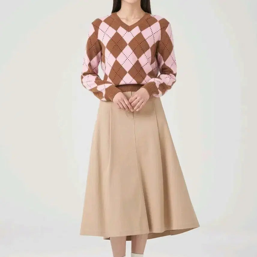 [BUNJANG] Beanpole Ladies Chino Volume Skirt Beige / 빈폴레이디스 치노 볼륨 스커트 베이지