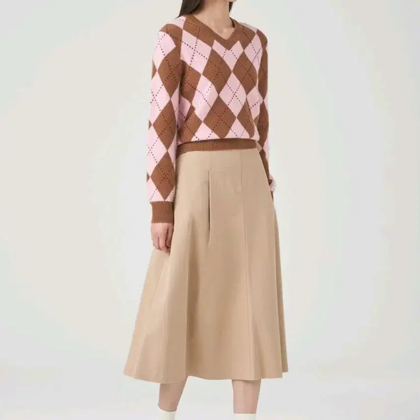 [BUNJANG] Beanpole Ladies Chino Volume Skirt Beige / 빈폴레이디스 치노 볼륨 스커트 베이지