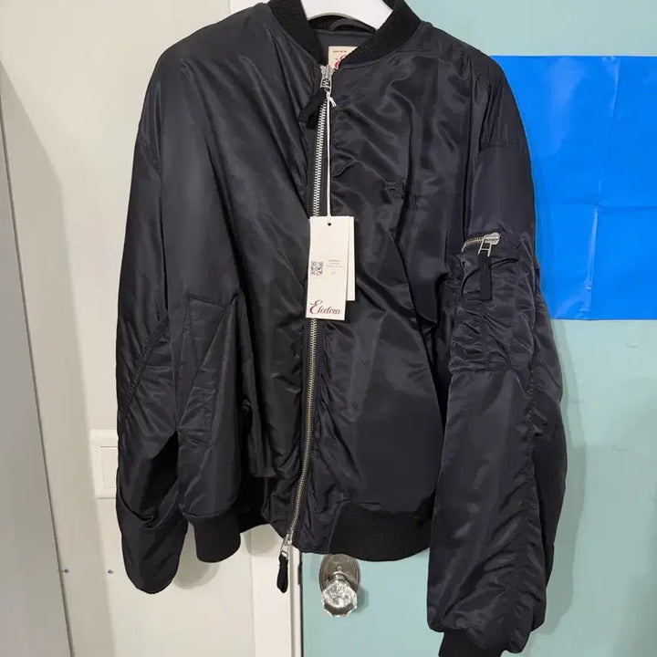 [BUNJANG] ETCE Reversible Oversized Bomber MA-1 Jacket - Black / [L] ETCE 리버시블 오버사이즈 봄버 ma-1 자켓 블랙