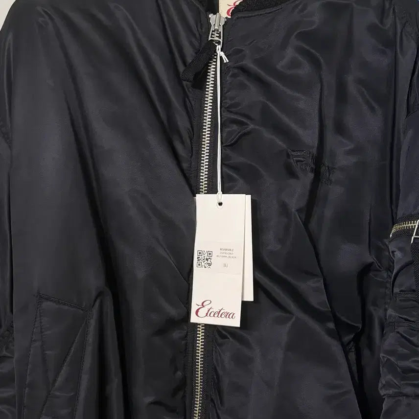 [BUNJANG] ETCE Reversible Oversized Bomber MA-1 Jacket - Black / [L] ETCE 리버시블 오버사이즈 봄버 ma-1 자켓 블랙