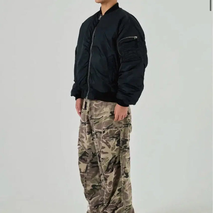[BUNJANG] ETCE Reversible Oversized Bomber MA-1 Jacket - Black / [L] ETCE 리버시블 오버사이즈 봄버 ma-1 자켓 블랙