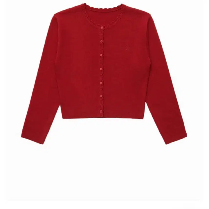 [BUNJANG] Ponyz Cozy Wave Cardigan Red / 포니즈 코지 웨이브 가디건 레드