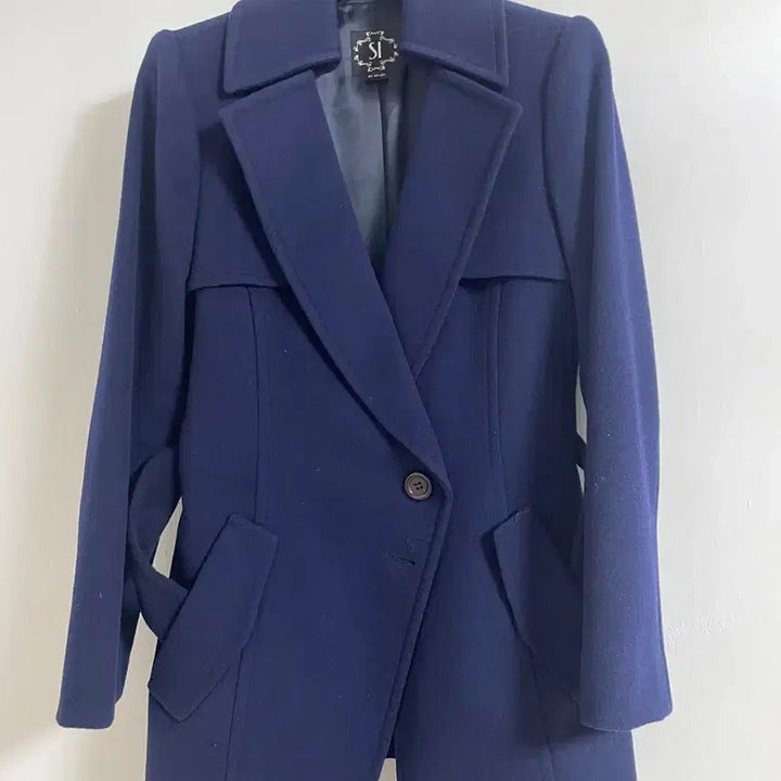 [BUNJANG] SI Shinwon Navy Slim Fit Coat (Women&