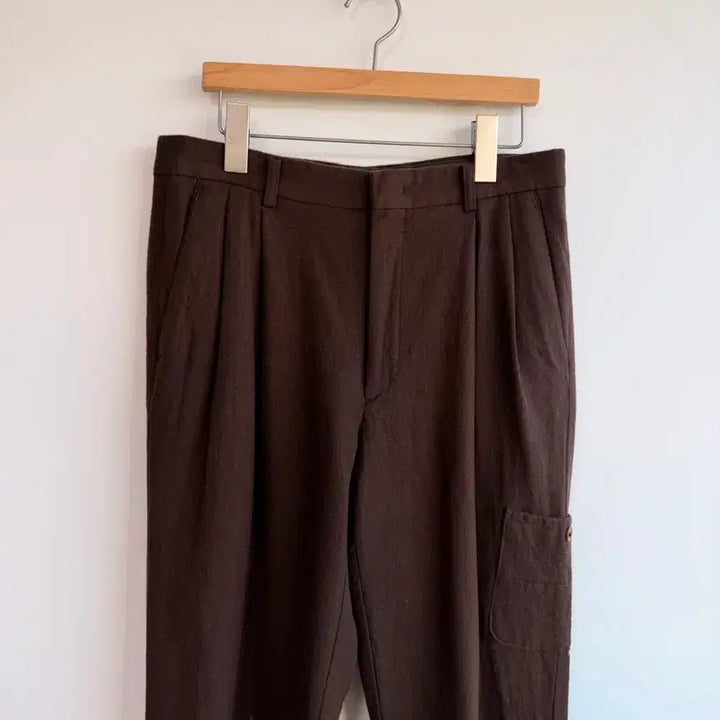 [BUNJANG] Balenciaga Wool Wide Slacks / 올드스쿨 발렌시아가 모직 브라운 핀턱 와이드 슬랙스 27