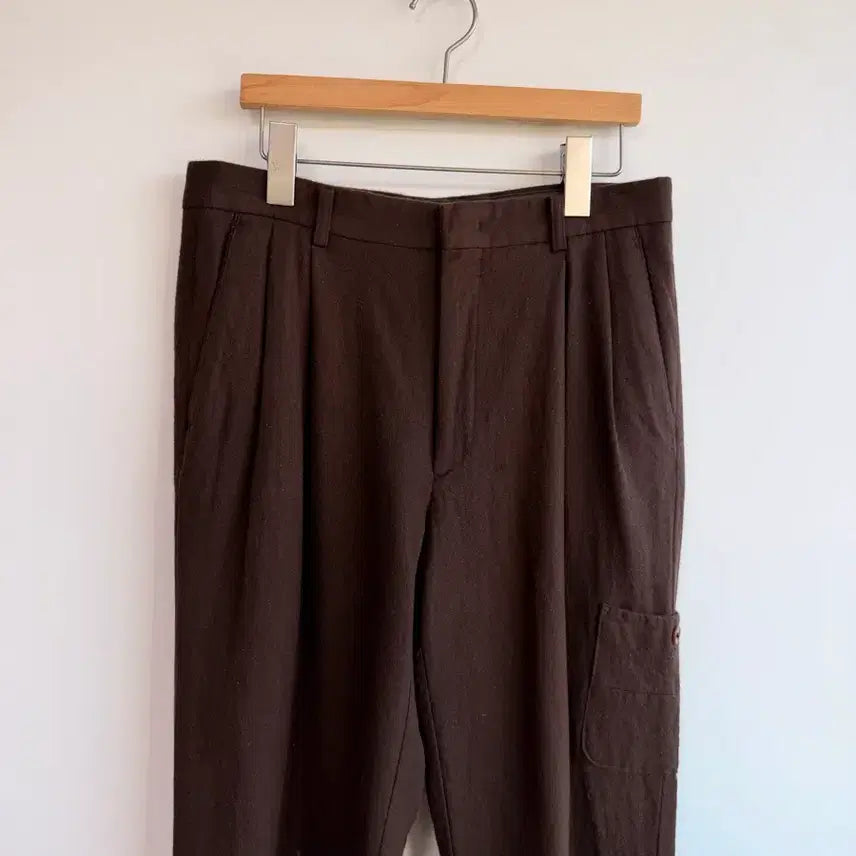 [BUNJANG] Balenciaga Wool Wide Slacks / 올드스쿨 발렌시아가 모직 브라운 핀턱 와이드 슬랙스 27