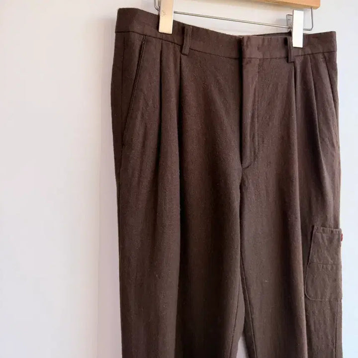 [BUNJANG] Balenciaga Wool Wide Slacks / 올드스쿨 발렌시아가 모직 브라운 핀턱 와이드 슬랙스 27