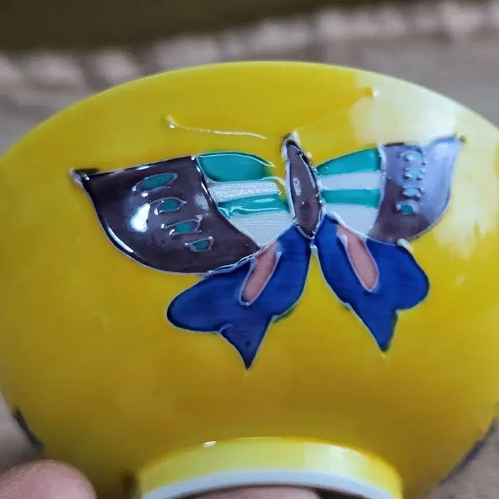 [BUNJANG] Celadon Porcelain Butterfly Pattern Tea Bowl / 법화채 나비문양 다완