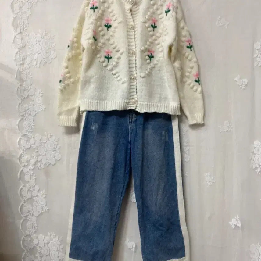 [BUNJANG] Time Maju Embroidered Flower Cardigan / 플라워자수 가디건^^ - 타임 마쥬 산드로