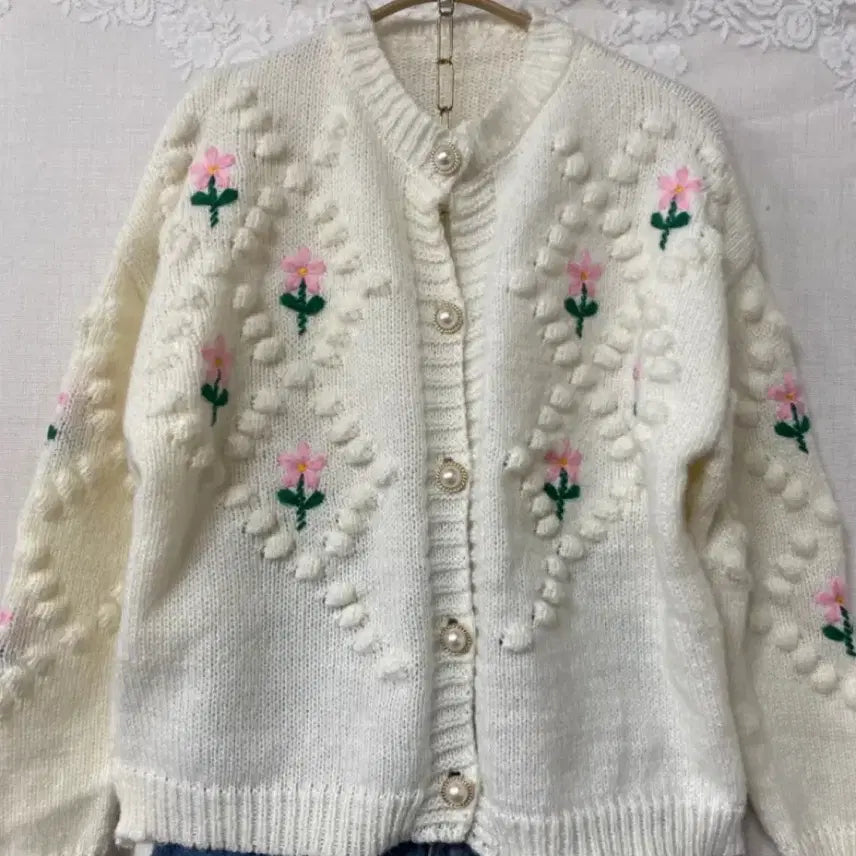 [BUNJANG] Time Maju Embroidered Flower Cardigan / 플라워자수 가디건^^ - 타임 마쥬 산드로